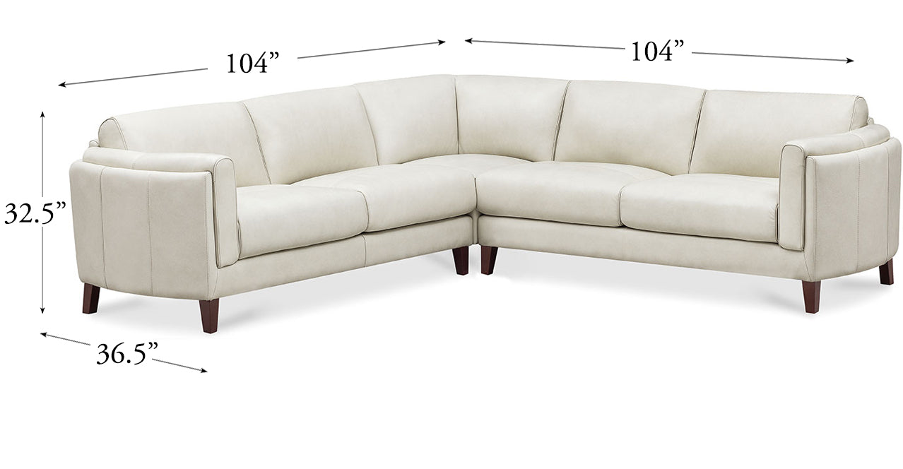 Maui Leather Sectional Collection, Natural